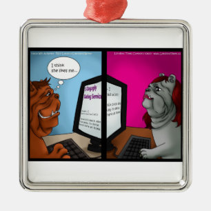 Ornamento navideño de citas de bulldog