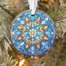 Ornamento navideño de copas de nieve con vidrio te