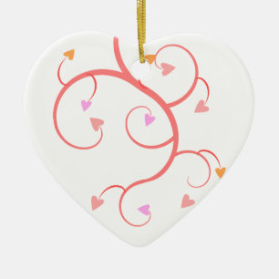 Ornamento navideño de corazones crecientes