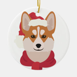 Ornamento navideño de Corgi galés