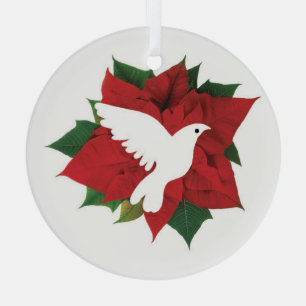  Ornamento navideño de cristales de poinsettia y 