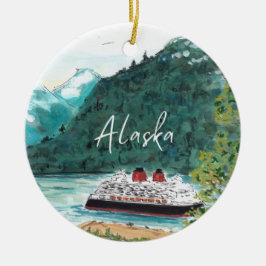 Ornamento navideño de crucero de Alaska