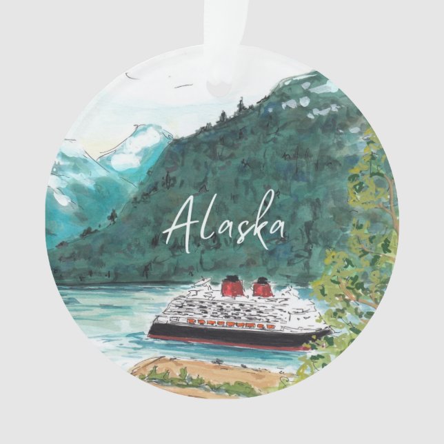 Ornamento navideño de crucero de Alaska (Anverso)