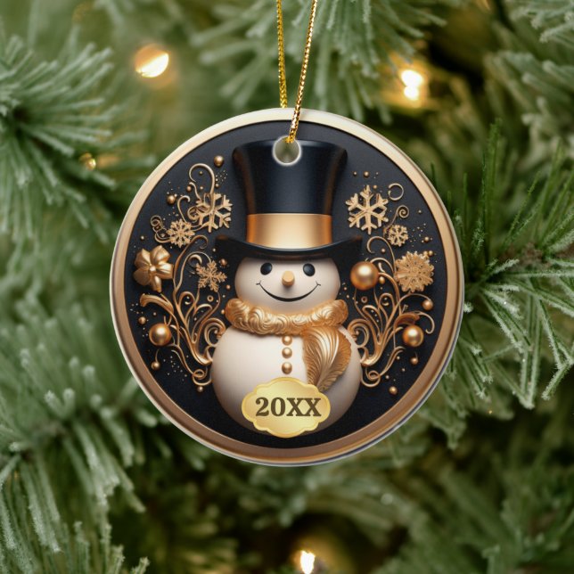 Ornamento navideño de Cute Cute Dated Snowman (Árbol)