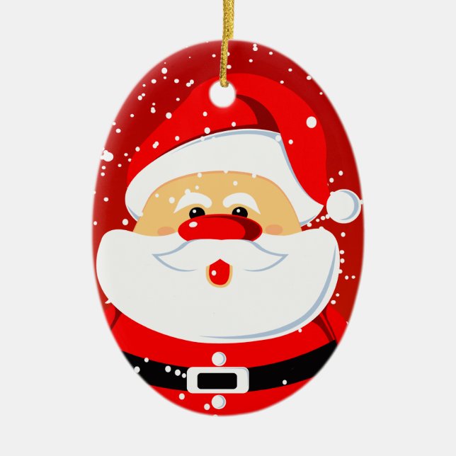 Ornamento navideño de Cute Santa Claus (Frente)