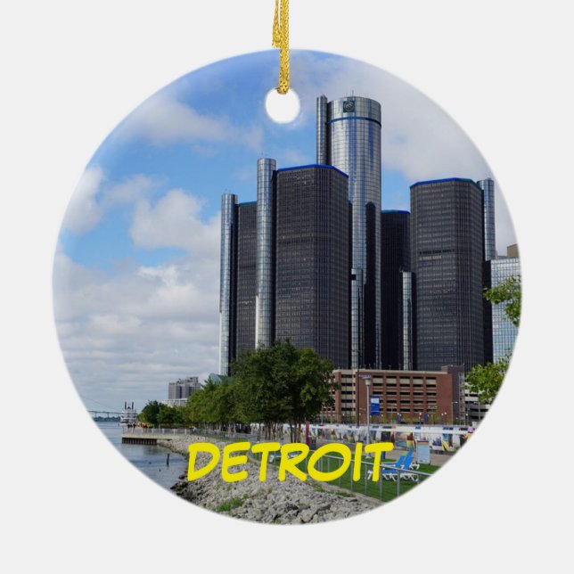 Ornamento navideño de Detroit (Atrás)