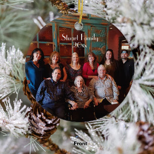 Ornamento navideño de dos lados de personalizable