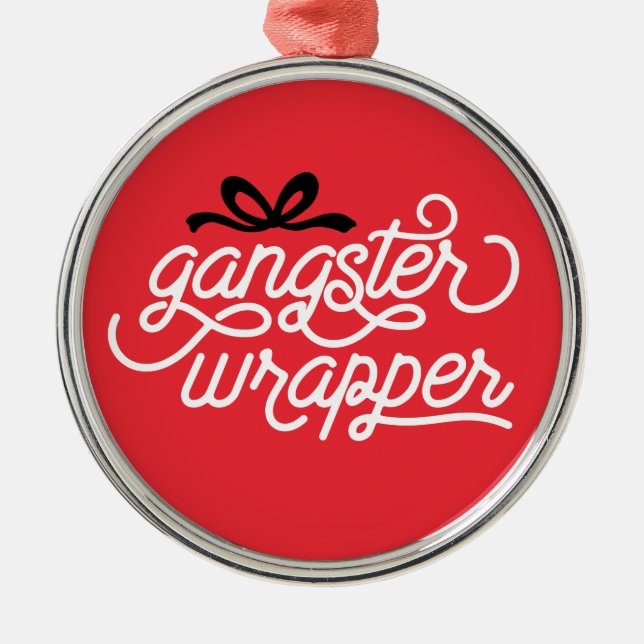 Ornamento navideño de envuelto de gangster (Frente)