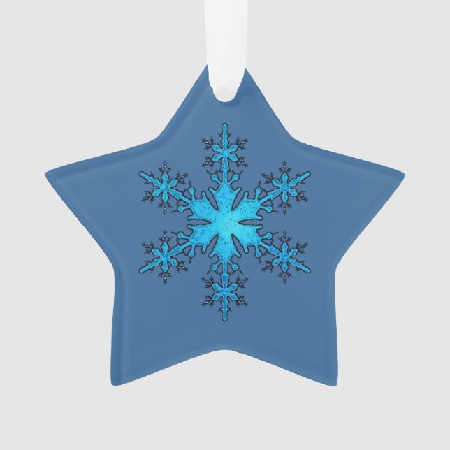 Ornamento navideño de estrella de nieve (Anverso)
