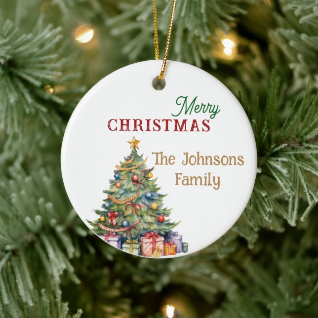 Ornamento navideño de Feliz (Árbol)