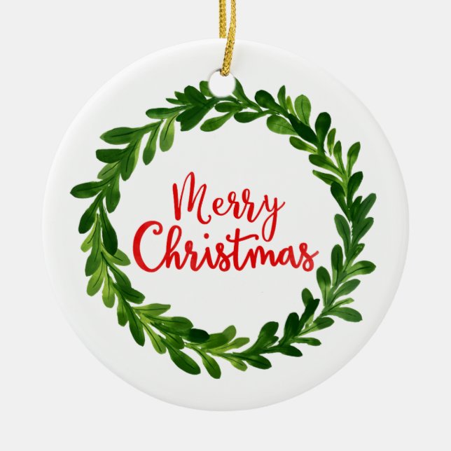 Ornamento navideño de Feliz (Frente)