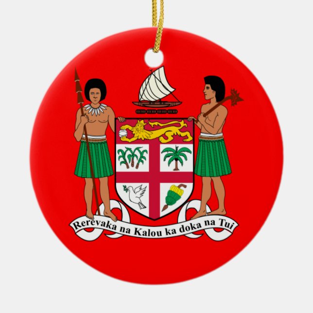 Ornamento navideño de FIJI Personalizado (Frente)