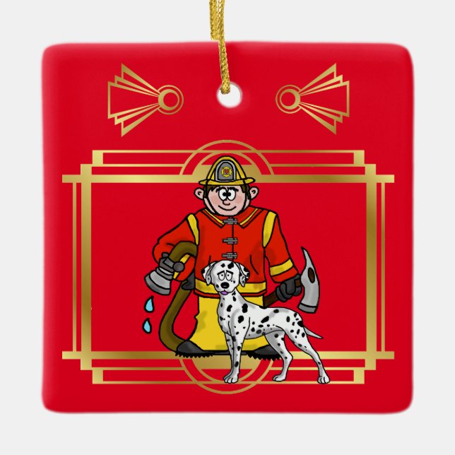Ornamento navideño de Fireman y Dalmacia (Anverso)