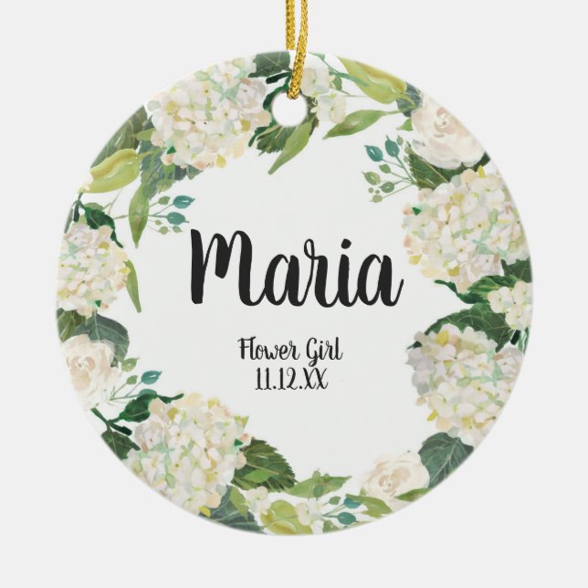 Ornamento navideño de Flor Floral (Frente)