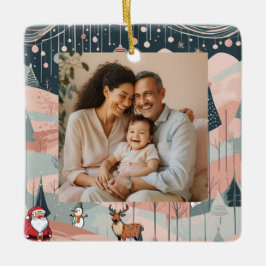 Ornamento navideño de foto de familia personalizad