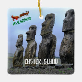 Ornamento navideño de foto de Isla de Pascua