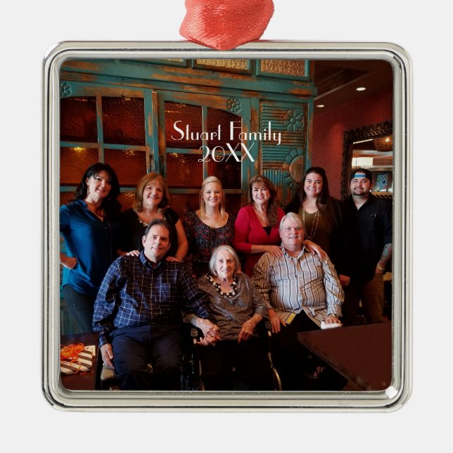 Ornamento navideño de foto de personalizable (Frente)