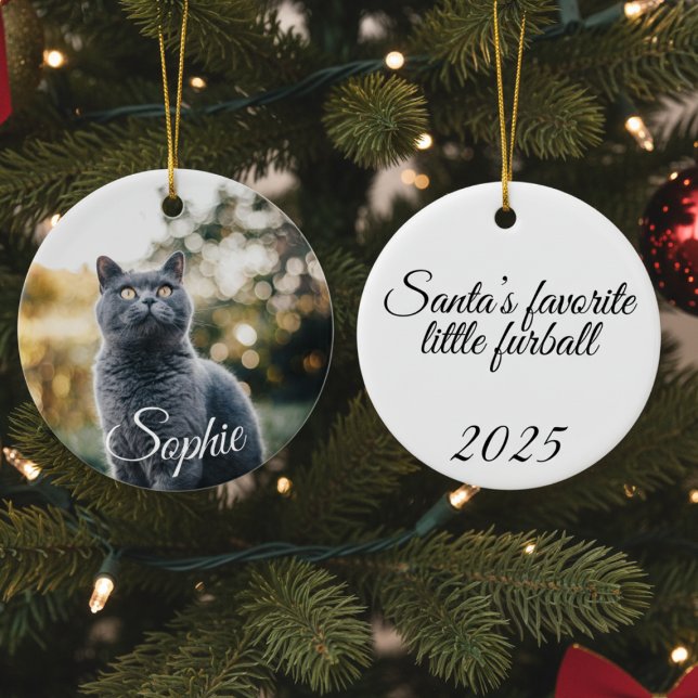 Ornamento navideño de foto mascota (Personalized Pet Photo Christmas treet ornament)