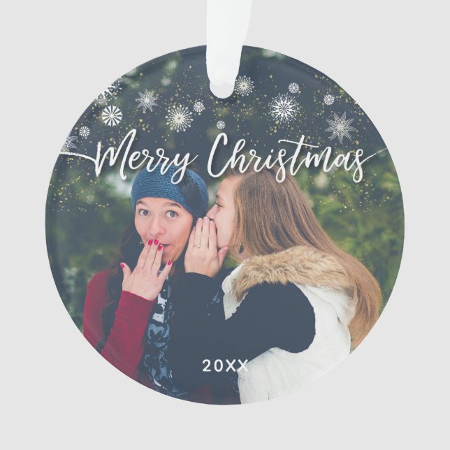 Ornamento navideño de fotos de amigos (Anverso)