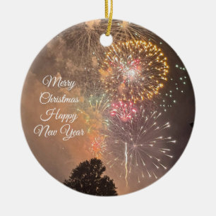 Ornamento navideño de fuegos artificiales