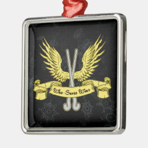 Ornamento navideño de gafas de hockey sobre hierba