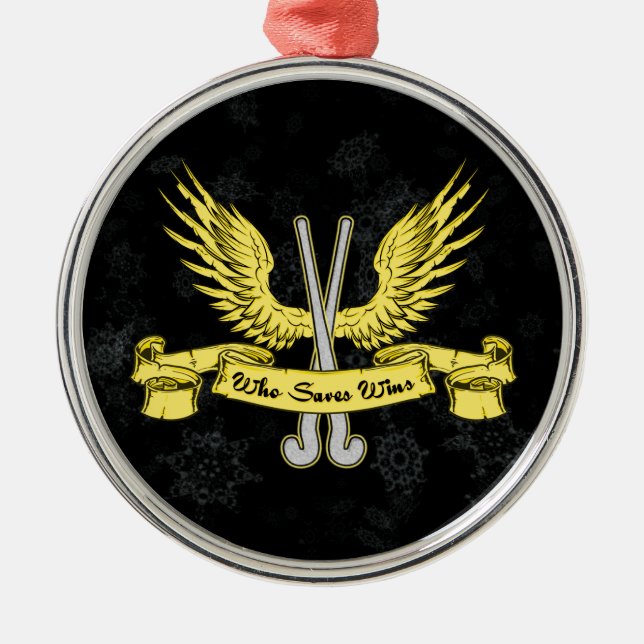 Ornamento navideño de gafas de hockey sobre hierba (Frente)