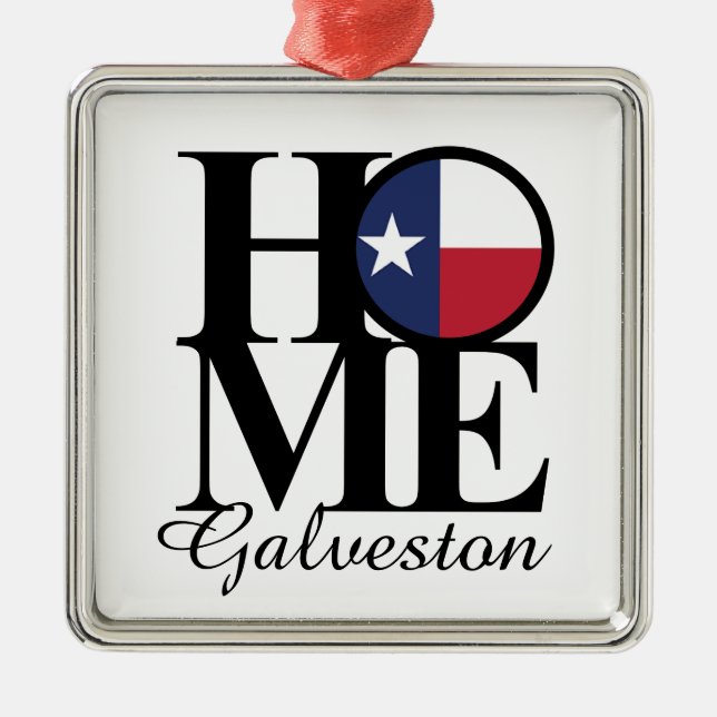 Ornamento navideño de Galveston HOME (Frente)