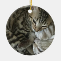 Ornamento navideño de gato bengalí