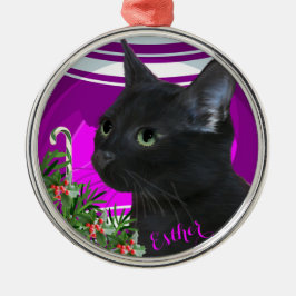 Ornamento navideño de gato negro