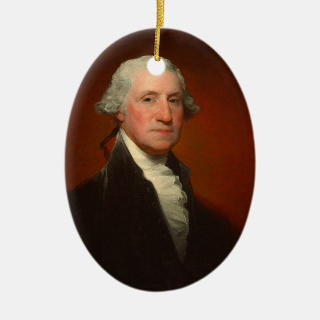 Ornamento navideño de George Washington Portrait O (Frente)