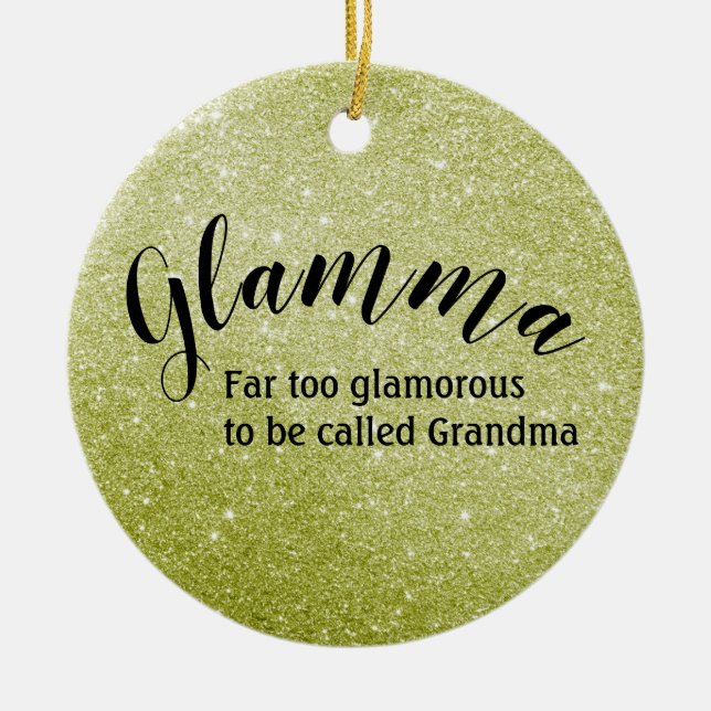 Ornamento navideño de Glamma purpurina (Frente)
