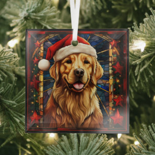 Ornamento navideño de Golden Retriever