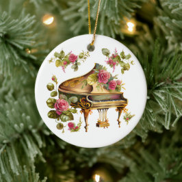 Ornamento navideño de Grand Piano y Floral
