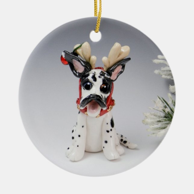 Ornamento navideño de Great Dane Dog (Frente)