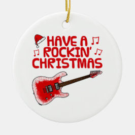 Ornamento navideño de guitarra eléctrica