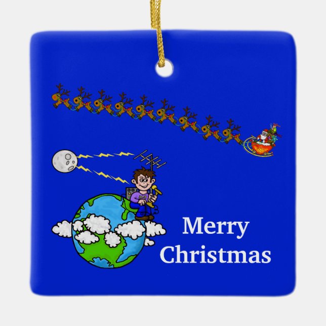 Ornamento navideño de Ham Radio EME (Anverso)