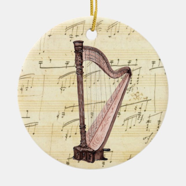 Ornamento navideño de Harp Music (Frente)