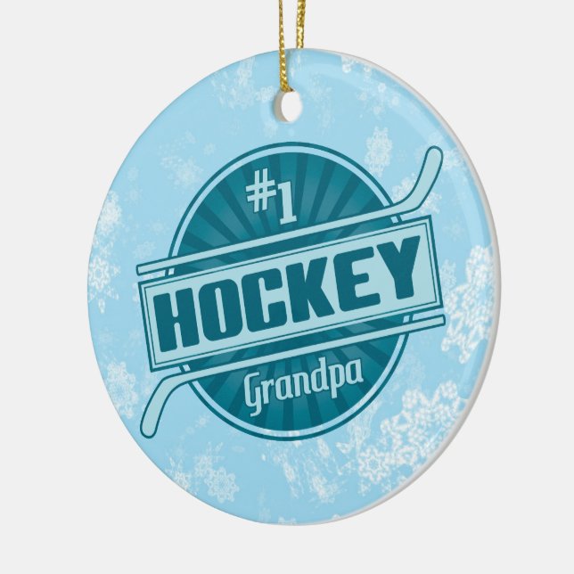 Ornamento navideño de hockey, abuelo de hockey (Izquierda)