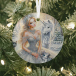 Ornamento navideño de Icy Winter Bride<br><div class="desc">Ornamento navideño de invierno de Novia 2024. Personalizar disponible. Parte de la colección Navidades 2024 Bride.</div>