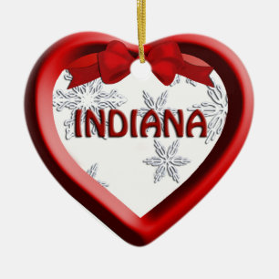 Ornamento navideño de Indiana Snowflake