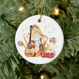 Ornamento navideño de instrumentos musicales