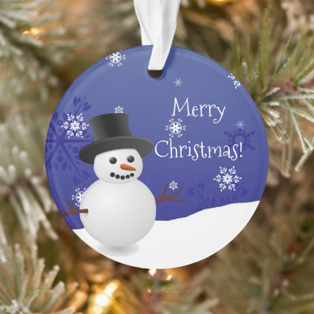 Ornamento navideño de invierno de Blue Snowman (Árbol)