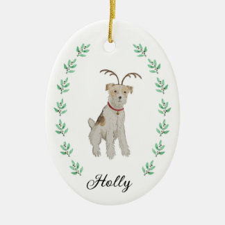 Ornamento navideño de Jack Russell