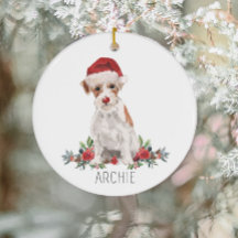 Ornamento navideño de Jack Russell Personalizado
