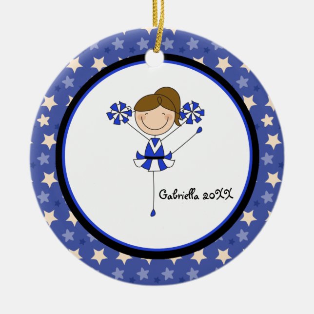 Ornamento navideño de la actriz de Cute Brown Hair (Frente)