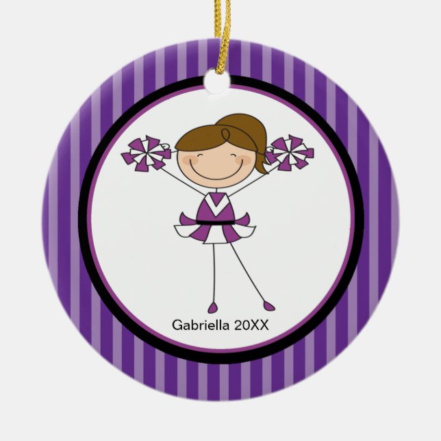 Ornamento navideño de la actriz de Cute Brown Hair (Frente)