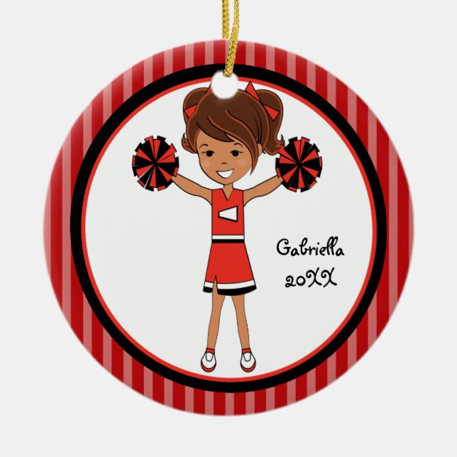 Ornamento navideño de la actriz de Cute Brown Hair (Frente)