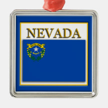 Ornamento navideño de la bandera del estado de Nev