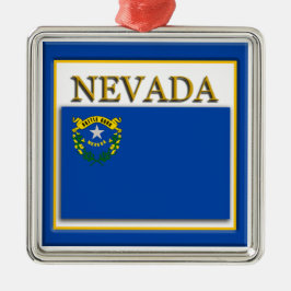 Ornamento navideño de la bandera del estado de Nev