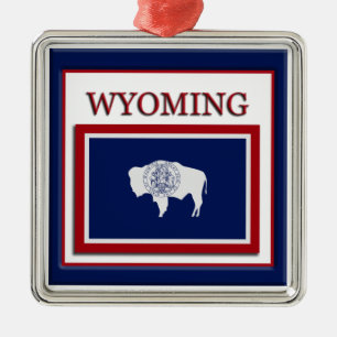 Ornamento navideño de la bandera del estado de Wyo